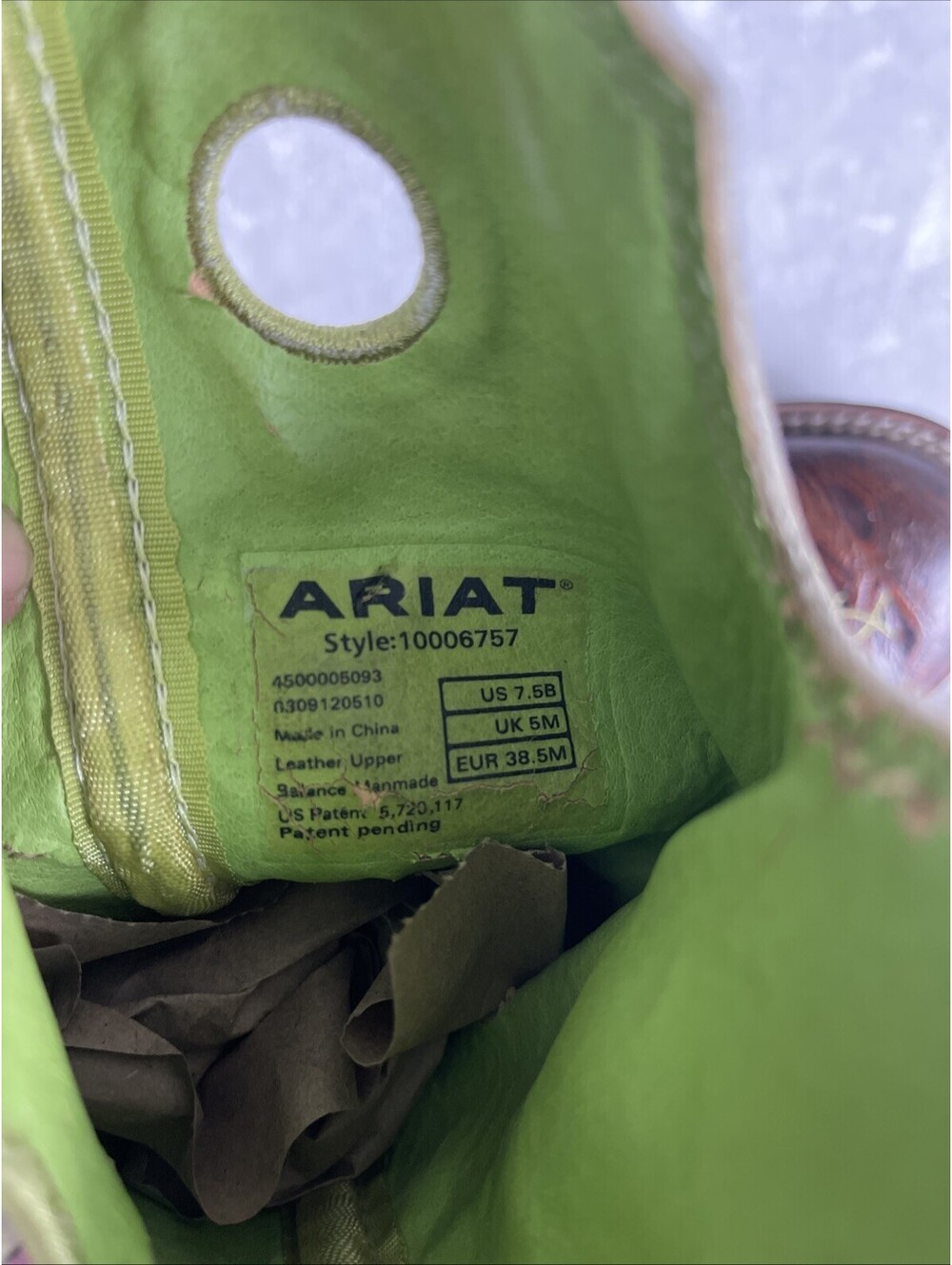 Ariat Ladies Rodeobaby Rocker Cowboy Boots Tattoo Themed Live Ride 7.5 - Picture 10 of 14